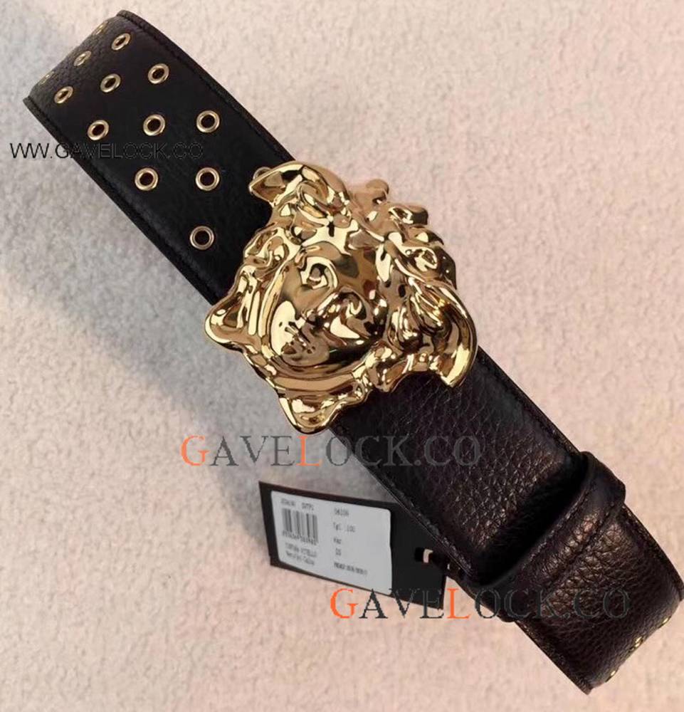 Clone Versace Palazzo Deer Leather Studded Belt - VERSACE Men's Business